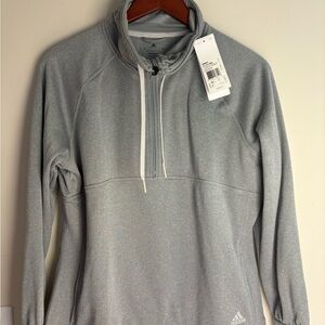 Adidas Light Gray Quarter-Zip Top